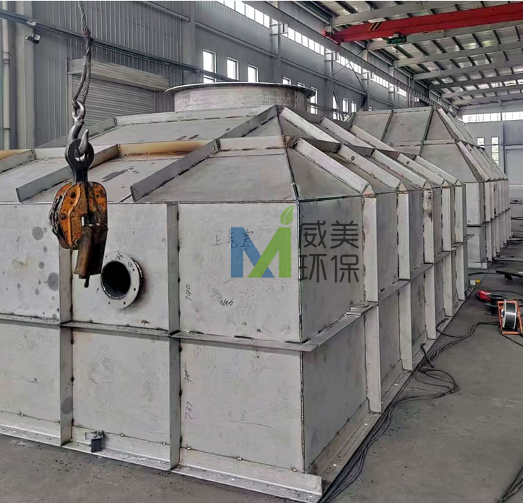 氫氰酸尾氣治理優(yōu)化項(xiàng)目不銹鋼氣室加工中